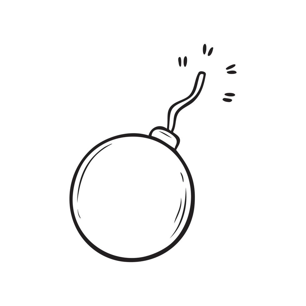 Hand drawn bomb. Doodle sketch style. Vector illustration