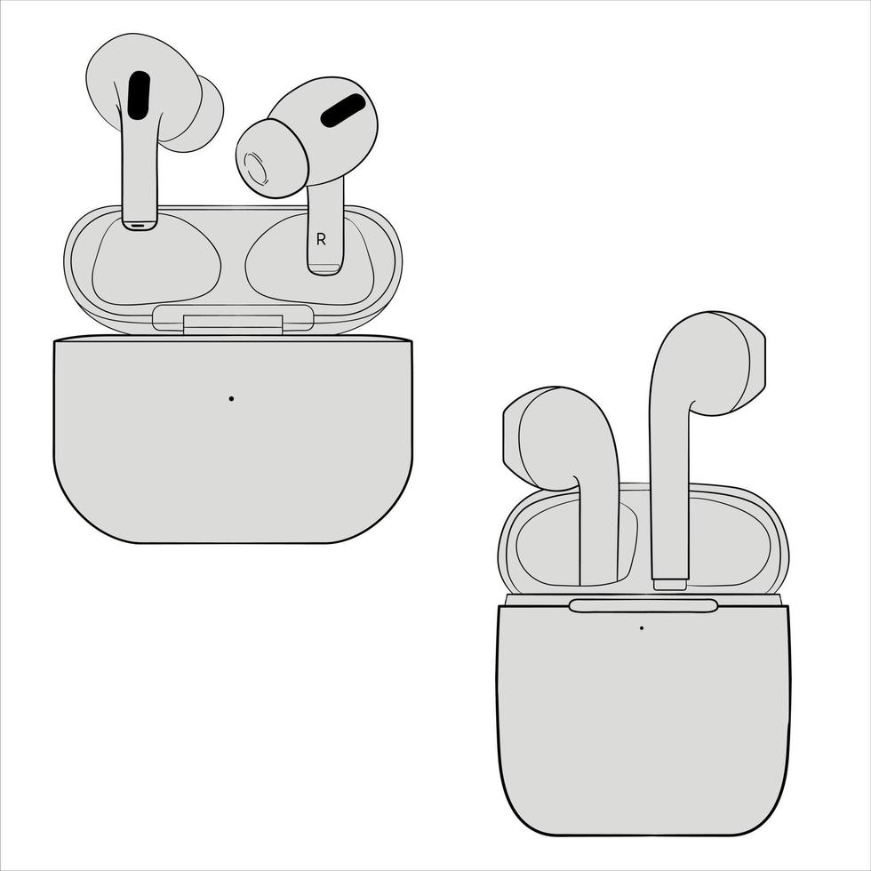 Blootooth earbuds vector