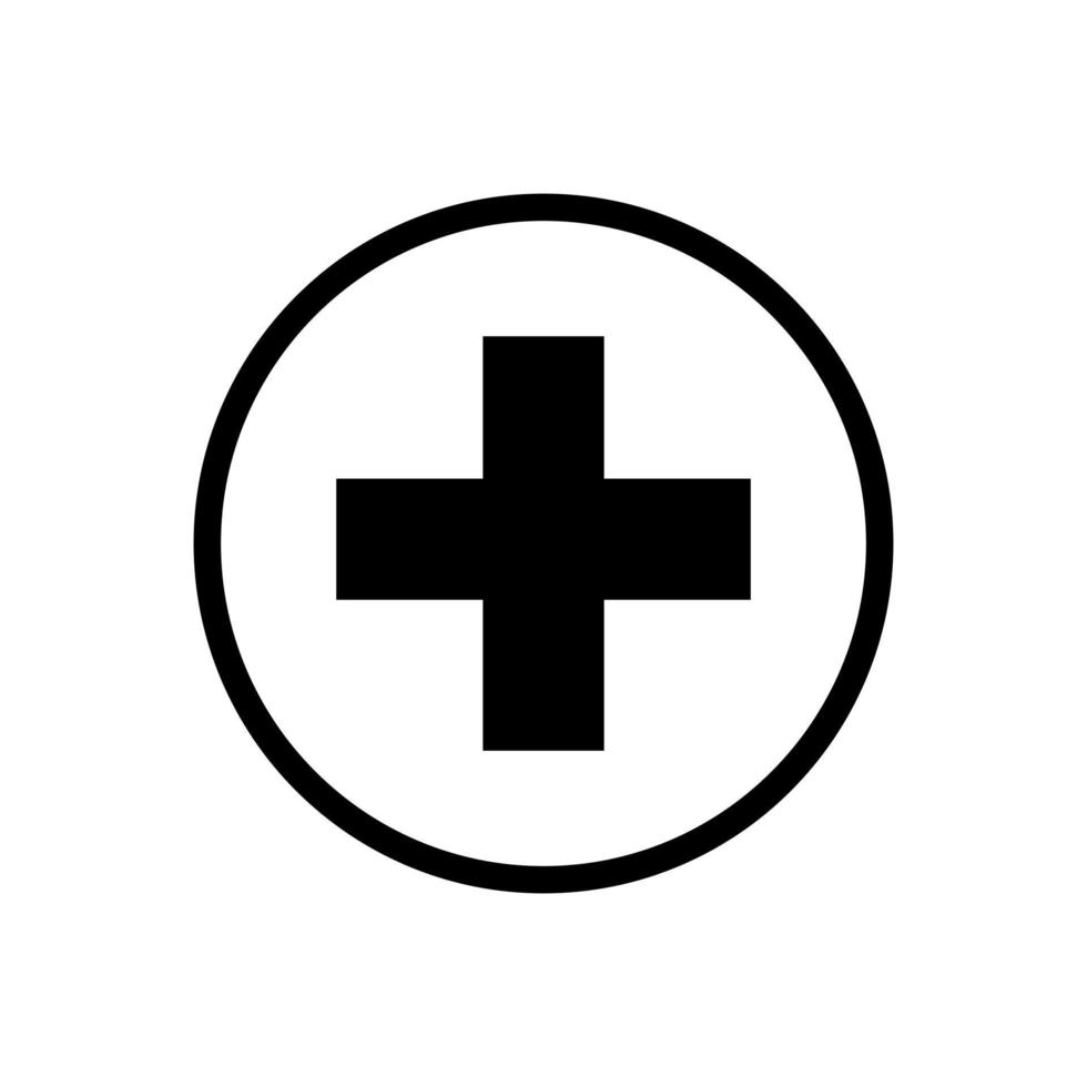 ilustración de diseño de símbolo de signo más en estilo plano vector