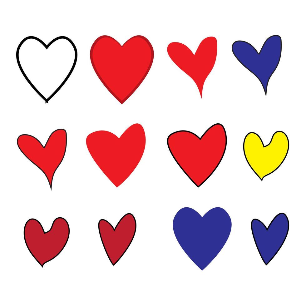 conjunto de iconos de vector de símbolo de corazón. elementos de diseño para el día de san valentín.