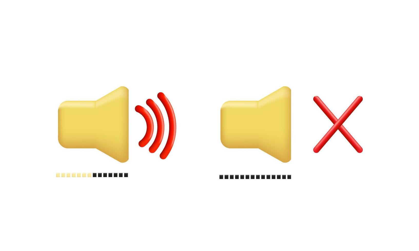 3d realistic icon sound vector volume mute