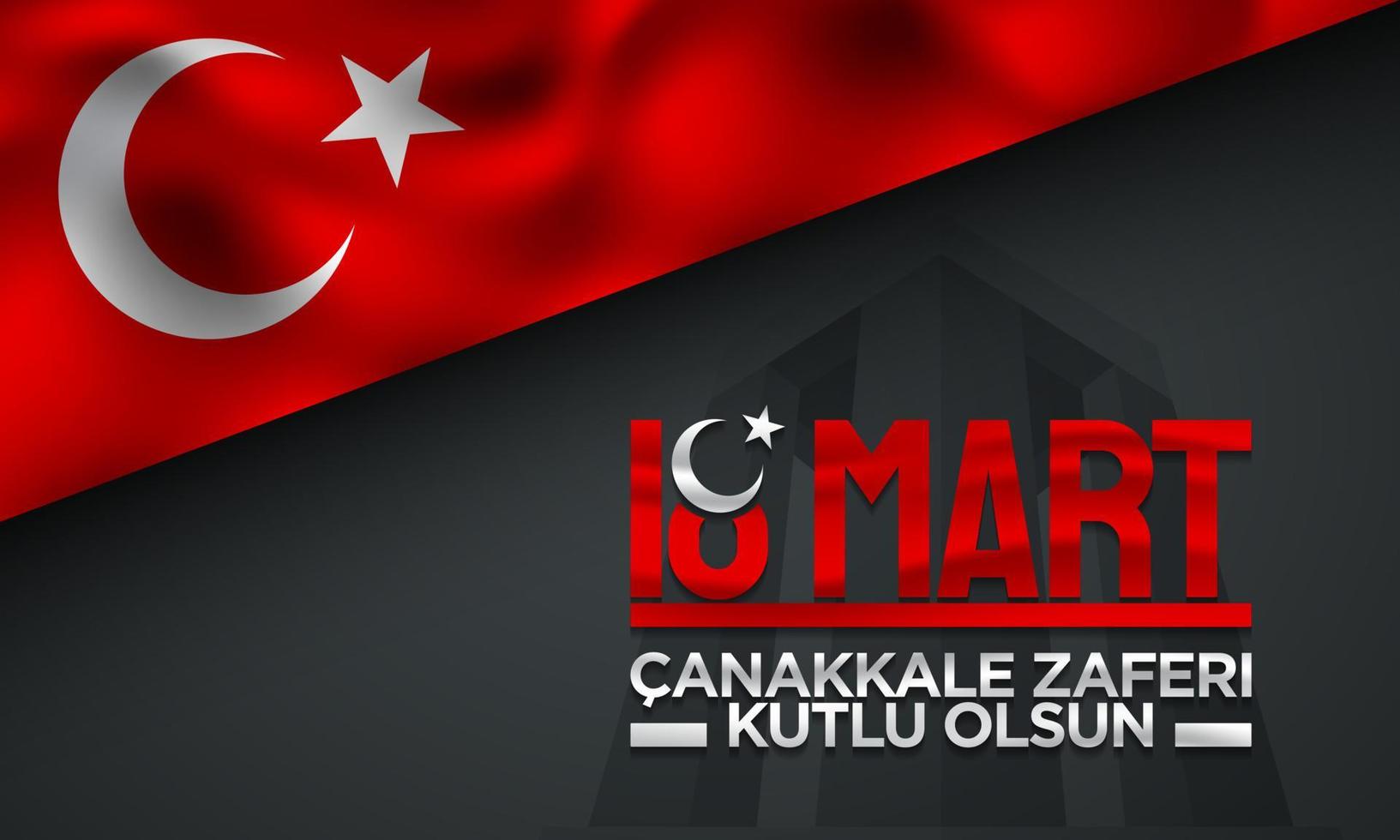 Canakkale Victory Day Background Design. Vector Illustration.