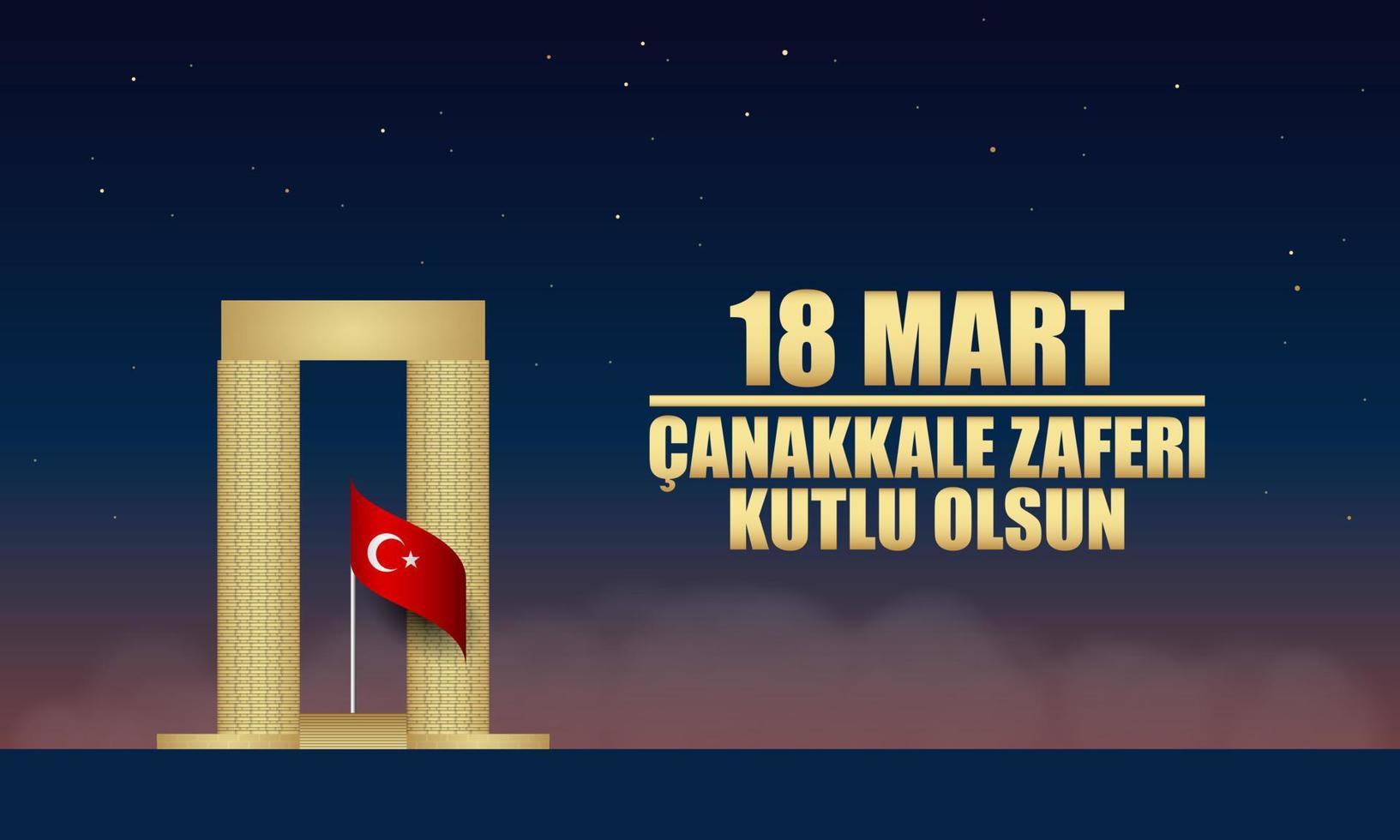 Canakkale Victory Day Background Design. Vector Illustration.