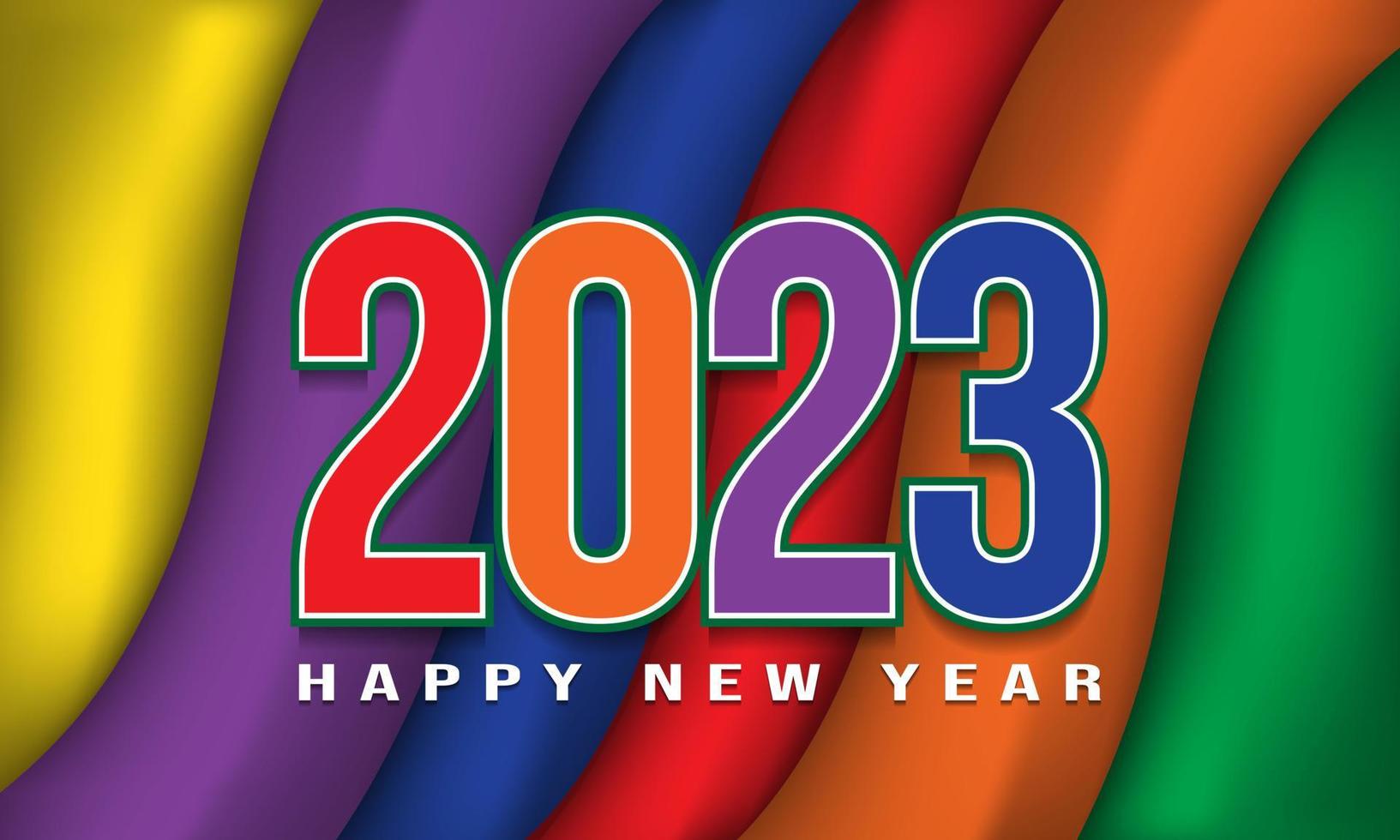 Diseño de fondo de feliz año nuevo 2023. vector