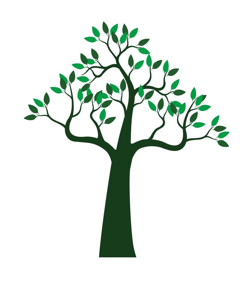 Breen spring Tree. Vector Illustration.