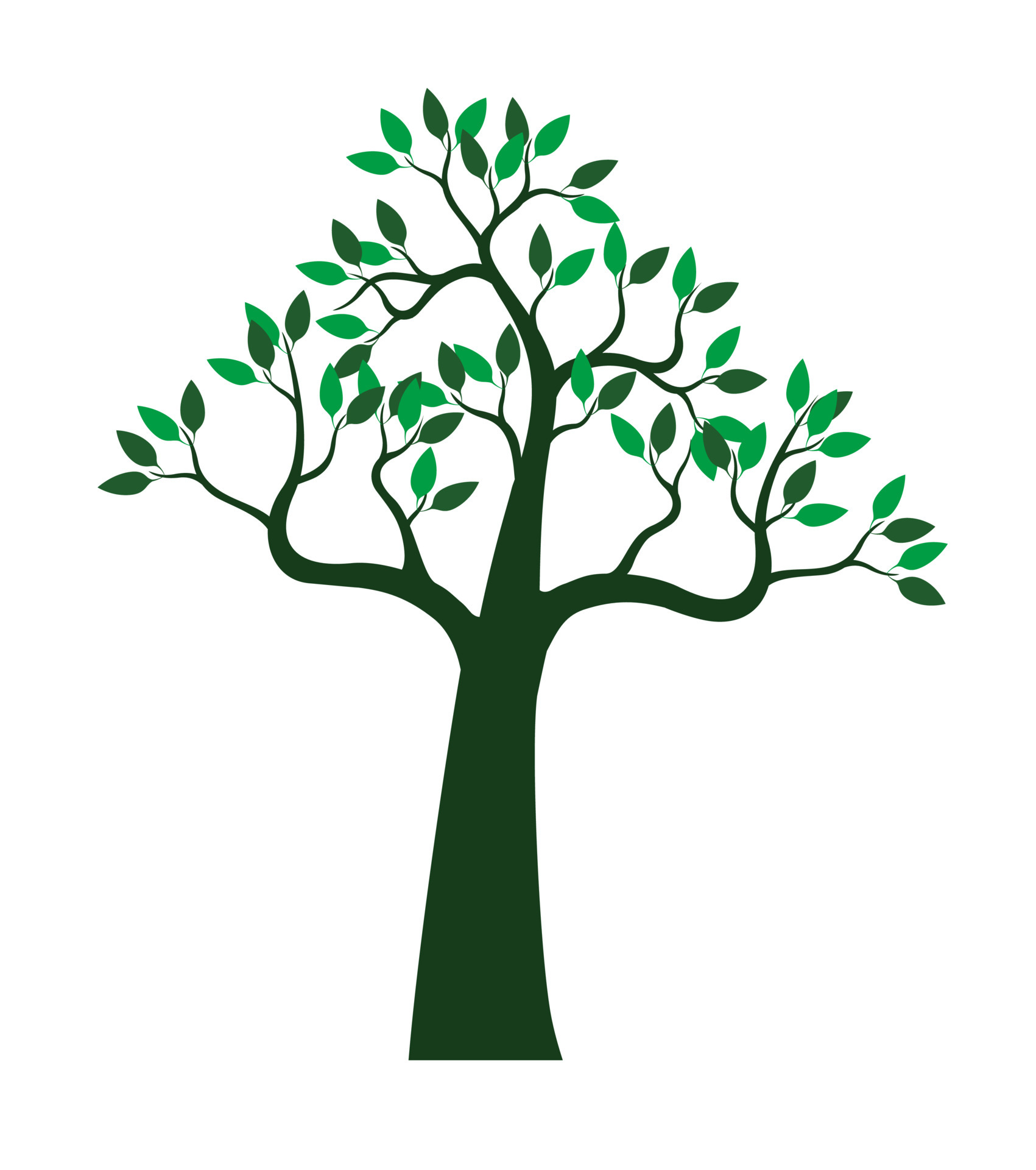 Breen spring Tree. Vector Illustration. 6999048 Vector Art at Vecteezy