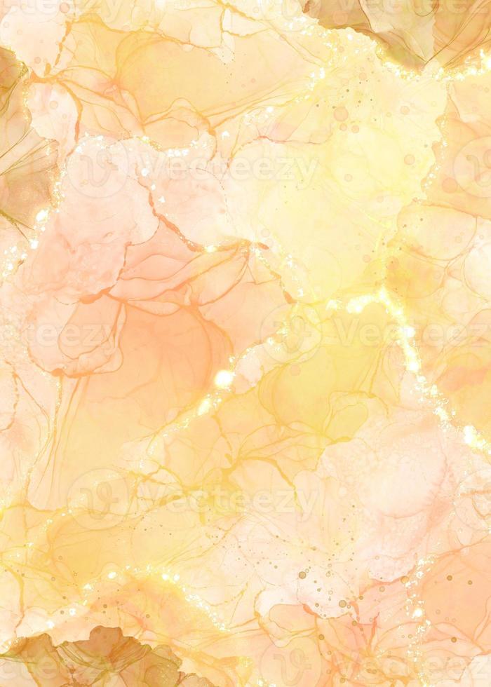 Orange and gold alcohol ink texture for wallpaper photo