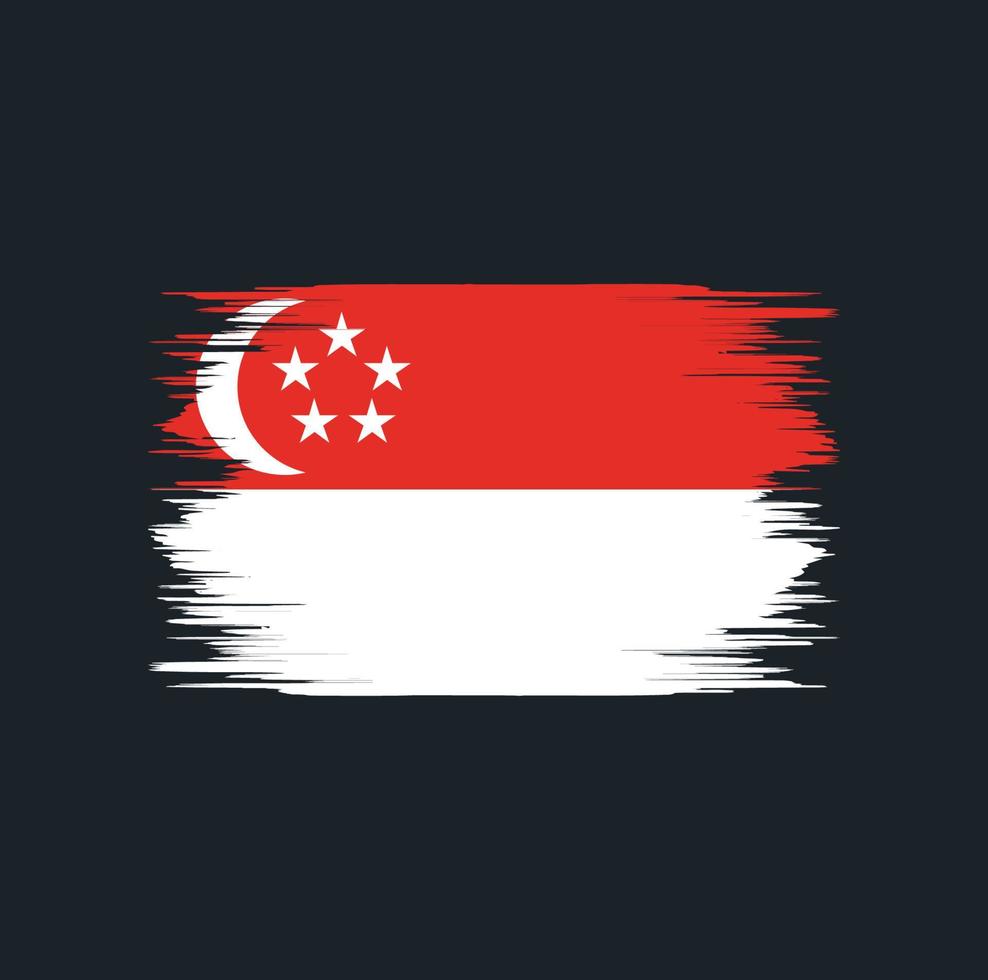 cepillo de bandera de singapur vector