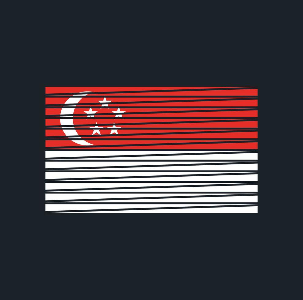 Singapore Flag Brush. National Flag vector