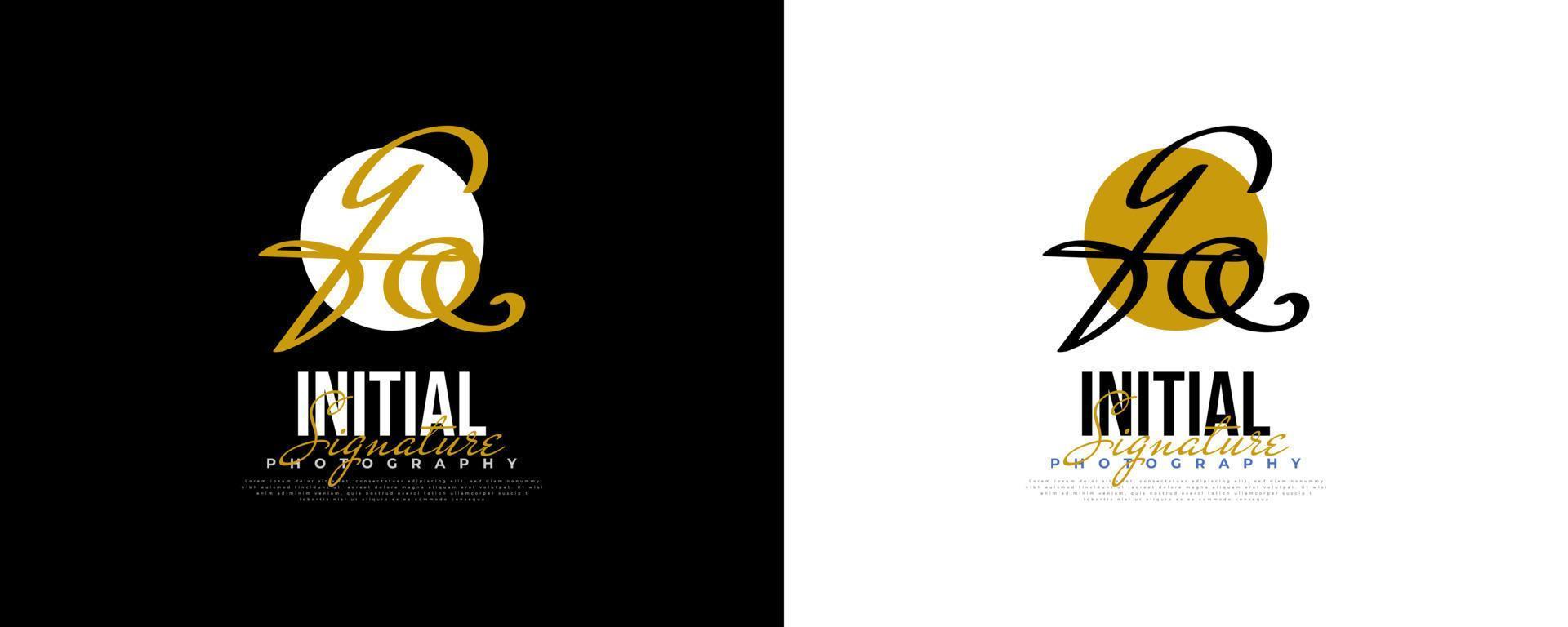 diseño inicial del logotipo g y q en un estilo de escritura elegante y minimalista. logotipo o símbolo de la firma gq para bodas, moda, joyería, boutique e identidad comercial vector