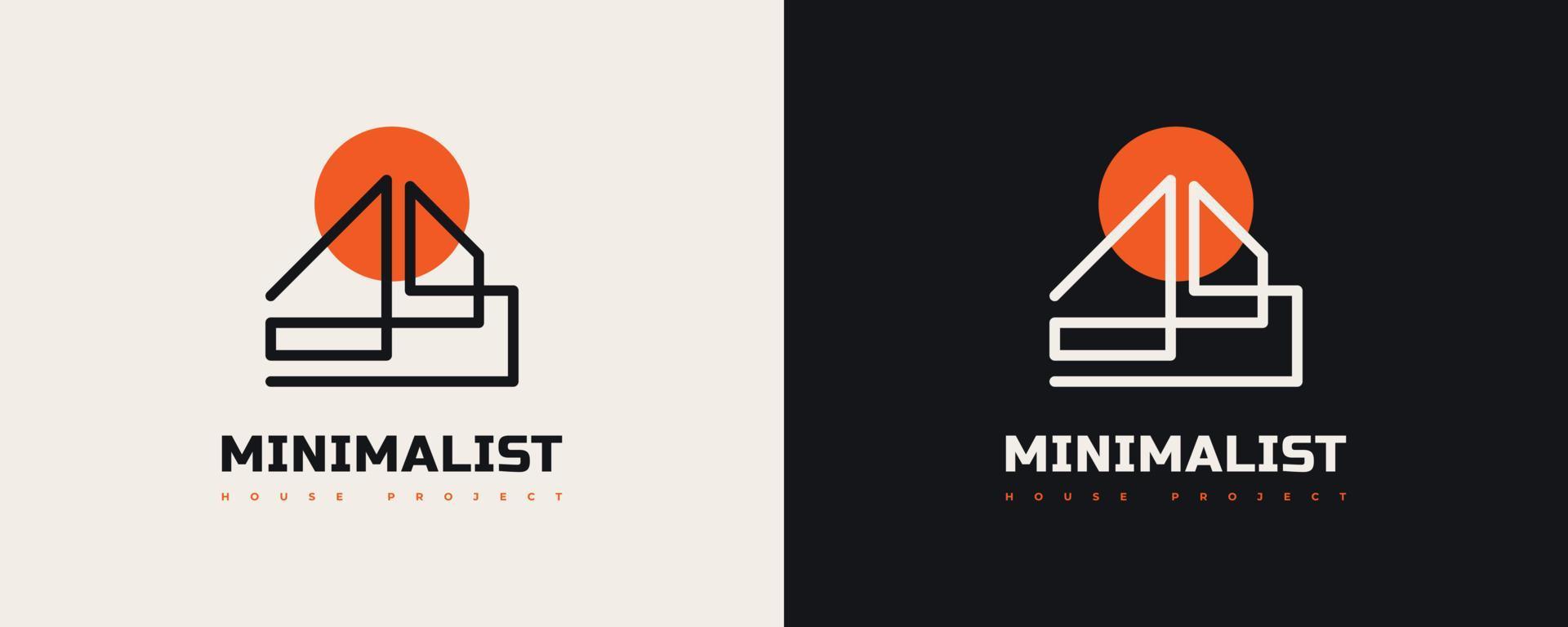 Minimalist Real Estate Logo Design with Linear Style. Simple and Minimal House Logo vector