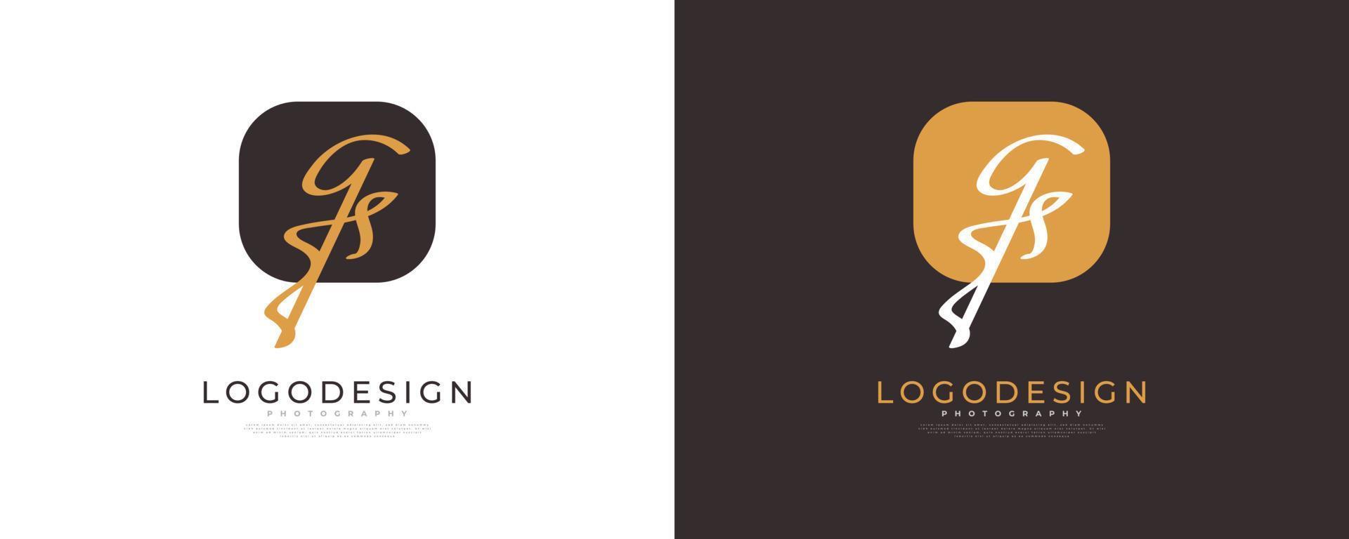 diseño inicial del logotipo g y s en un estilo de escritura elegante y minimalista. logotipo o símbolo de la firma gs para bodas, moda, joyería, boutique e identidad comercial vector