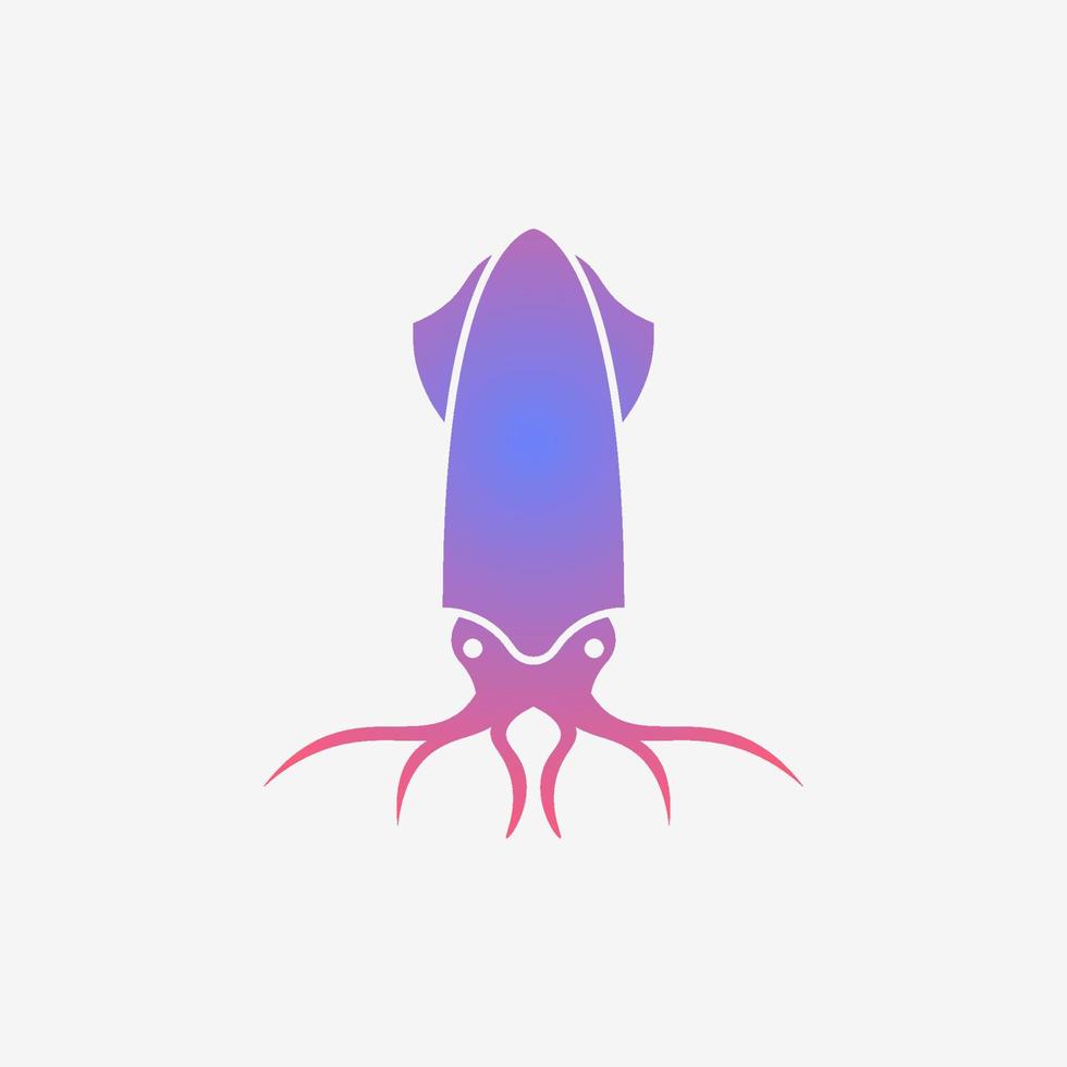 Cuttlefish logo with gradation ocean blue, Cuttlefish animal logo vector illustration design, Cuttlefish logo icon template inspiration