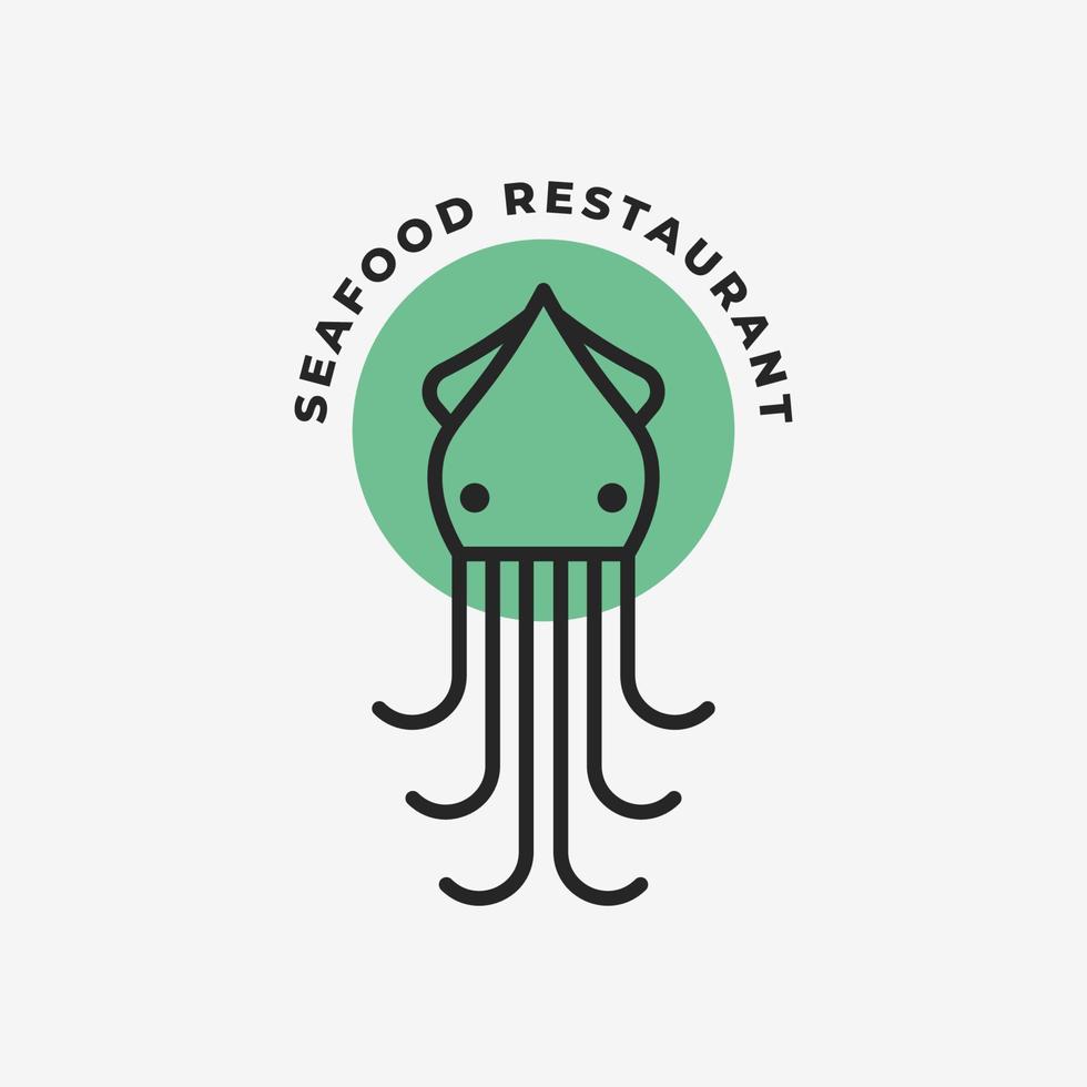 Cuttlefish logo vector design simple minimalist, Cuttle fish icon design template inspiration