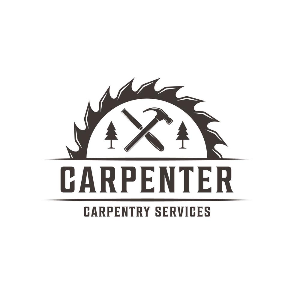 Carpentry logo vector illustration design, woodworking logo