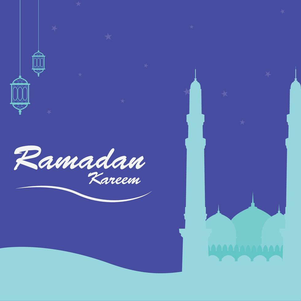 ramadan kareem flat design. suitable for twibbon, social media post, banner etc. vector