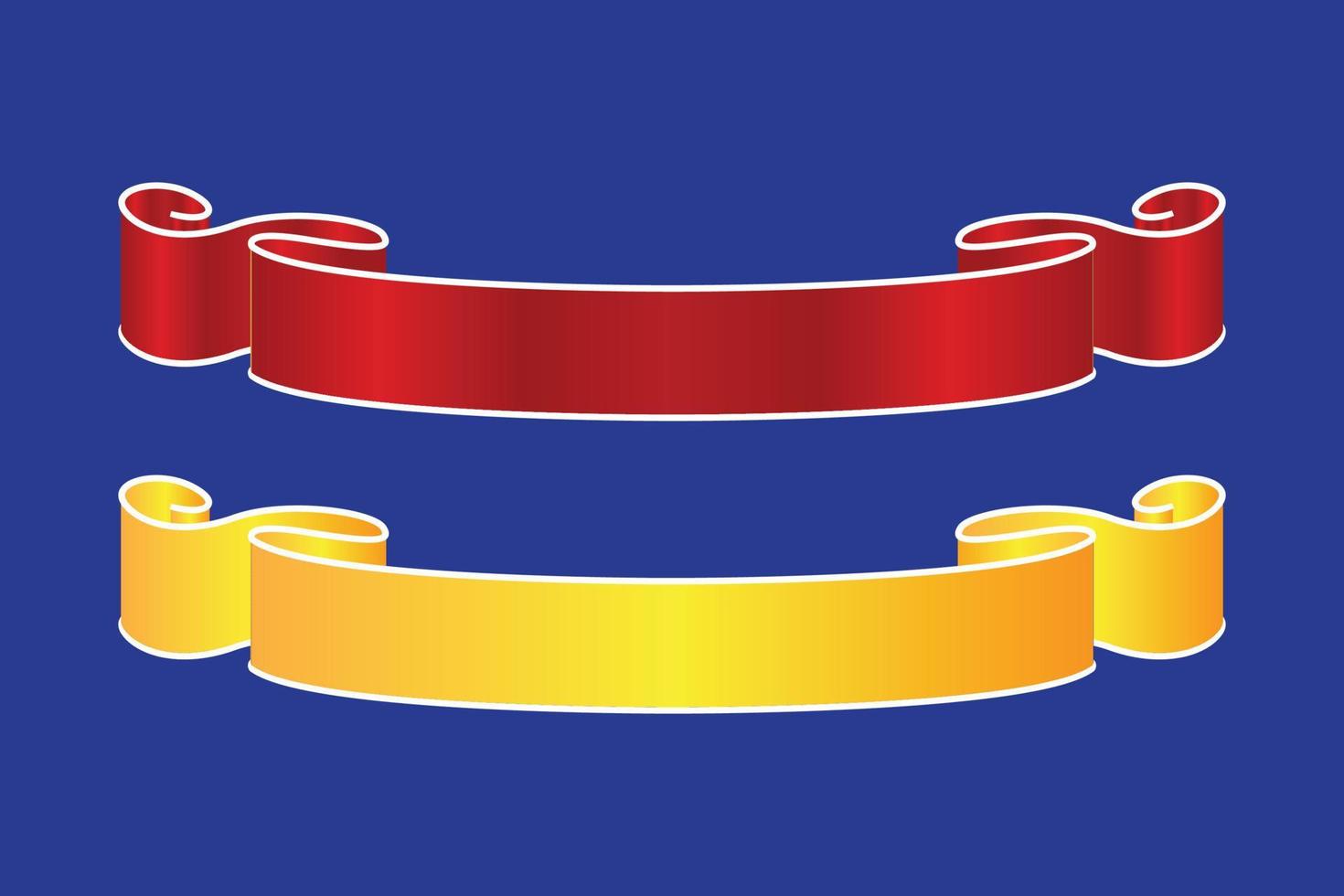 Abstract Golden And Red Gradient Ribbon vector
