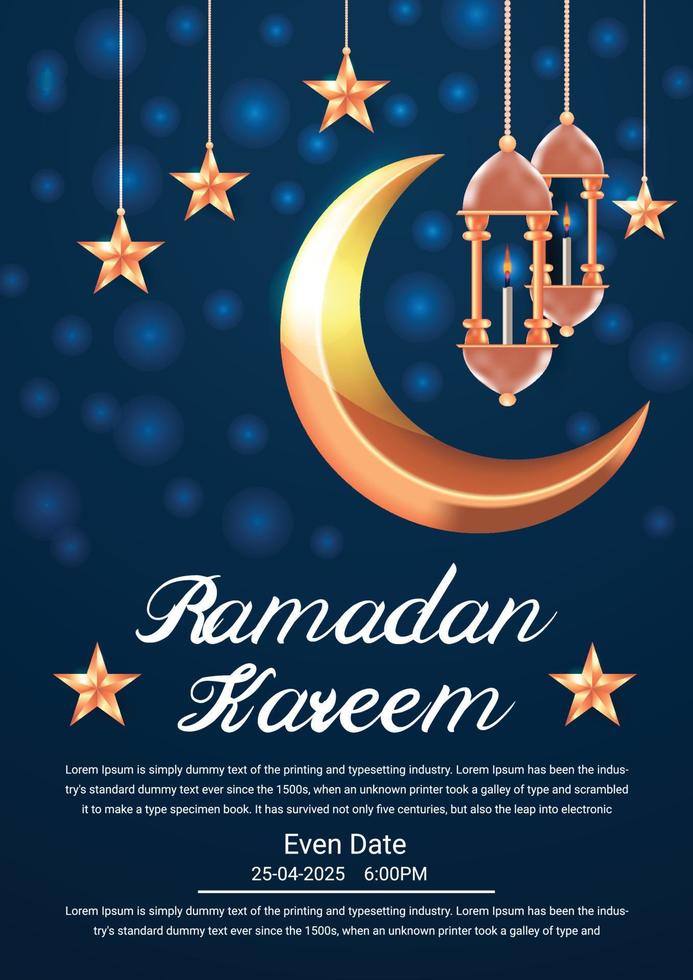 Ramadan Kareem Poster, Flyer Template vector