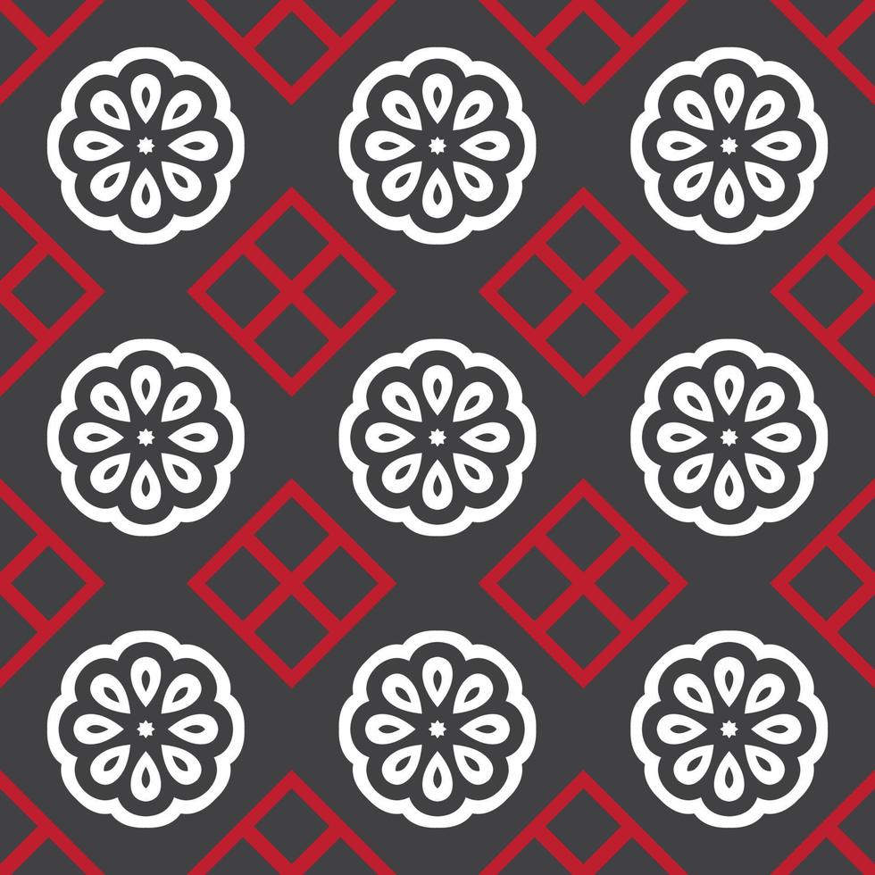 Traditional chinese design with floral seamless pattern vector