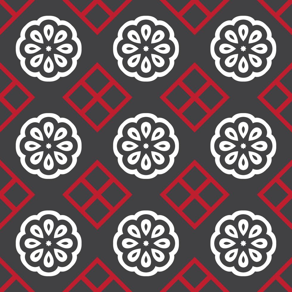 Traditional chinese design with floral seamless pattern vector