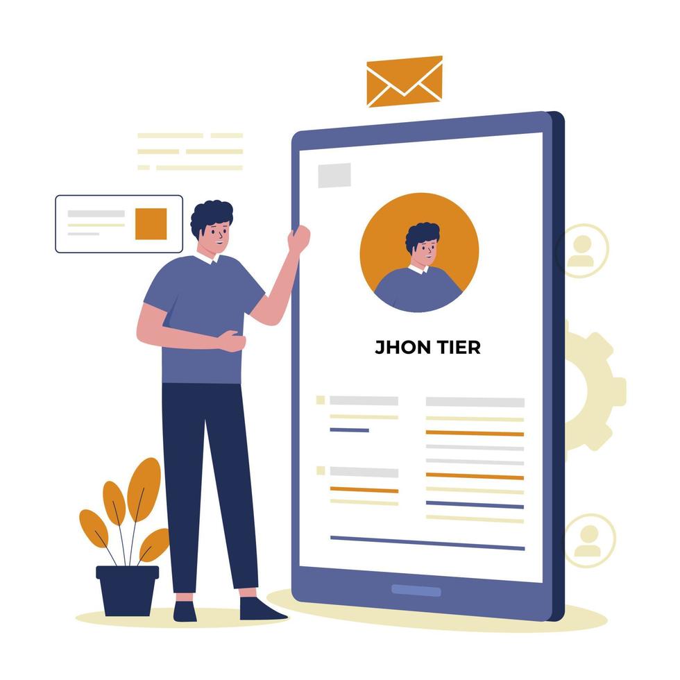 Flat vector illustration of personal information concept