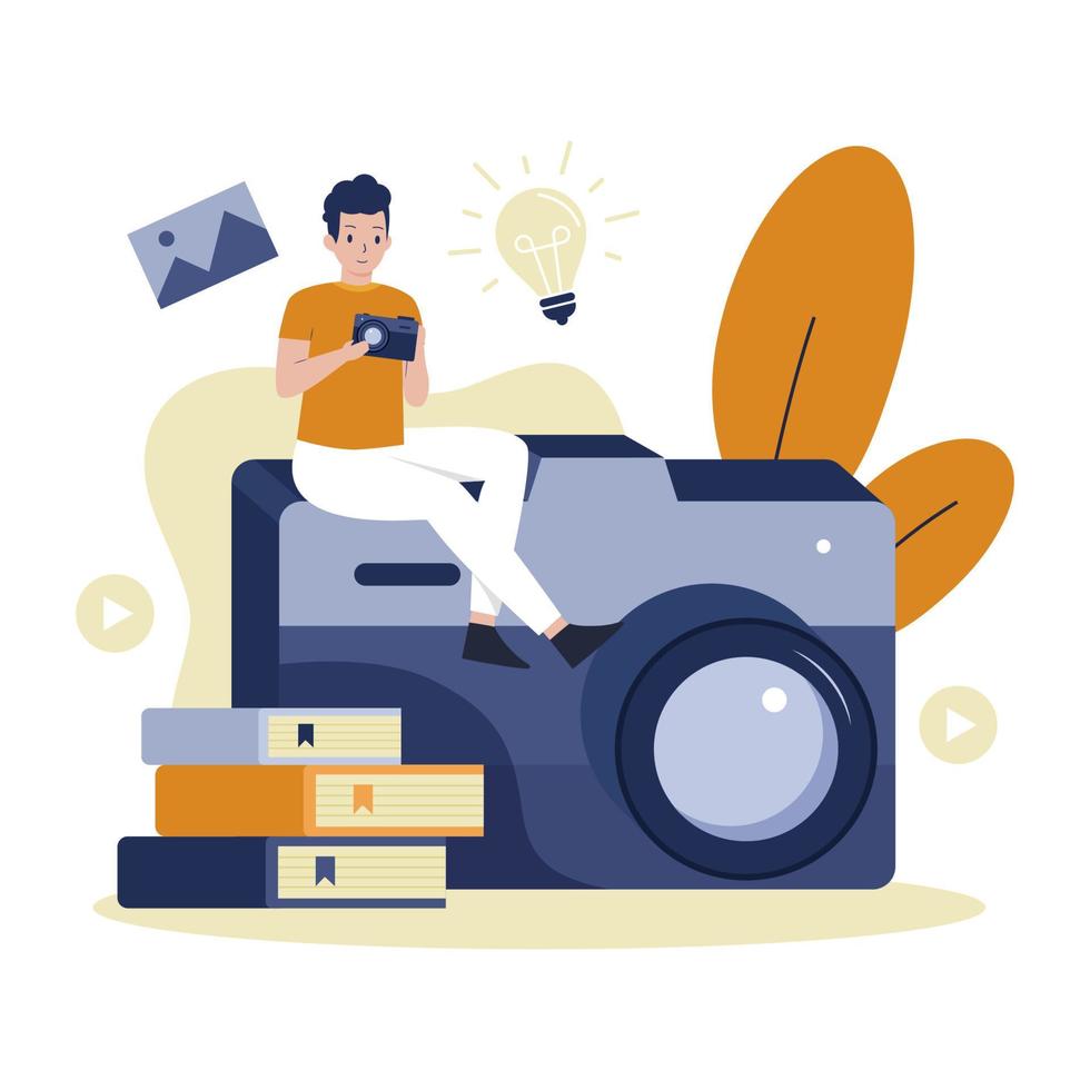 Photography school course illustration design concept vector