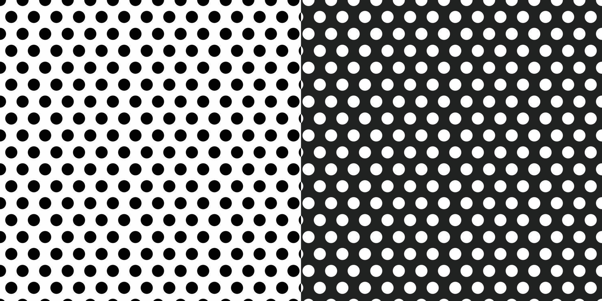 Polkadot Black And White Pattern Collection Editable vector