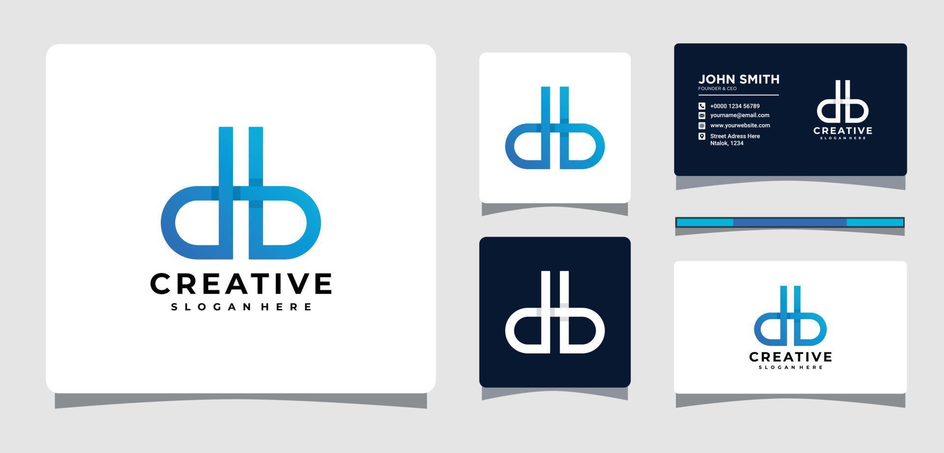 Initial letter db Logo Template With Business Card Design Inspiration vector