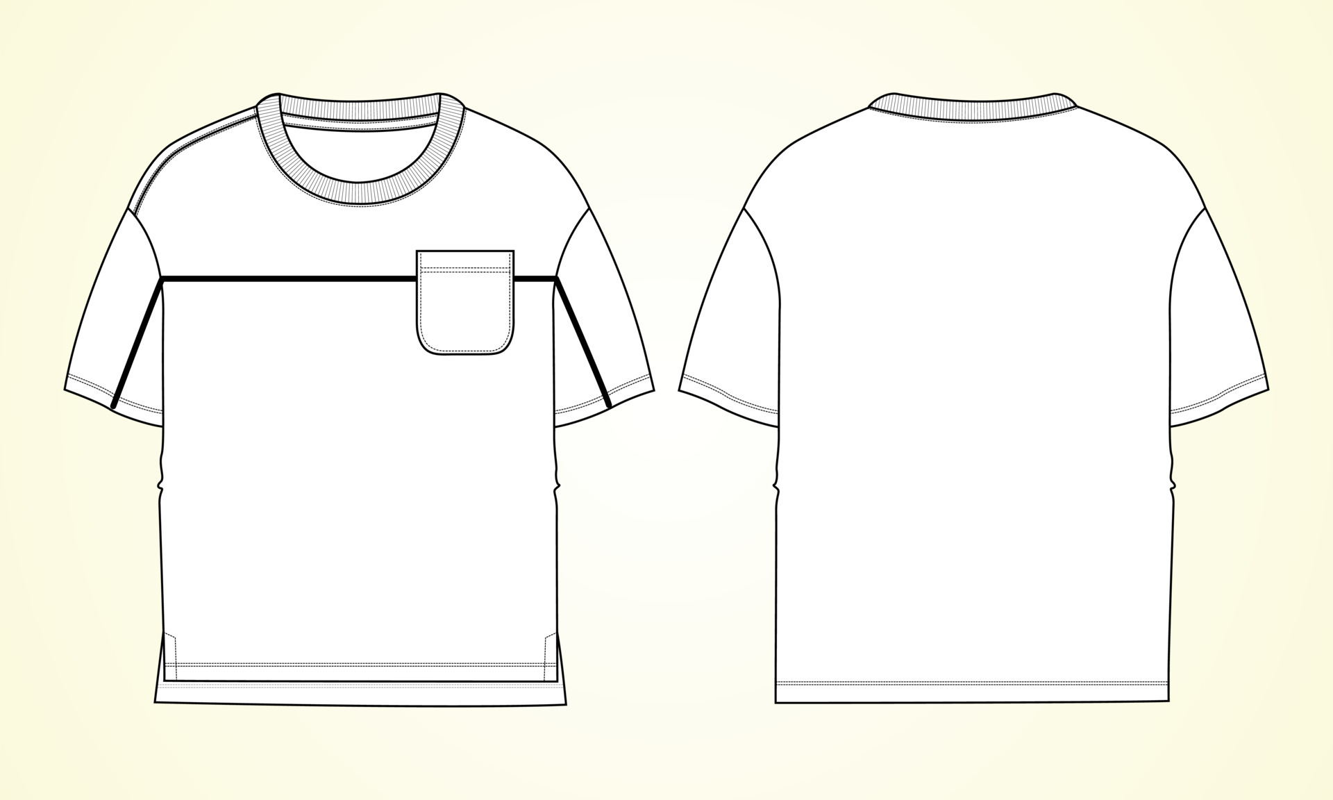Buy Mockneck Boxy Tshirt Fashion Flat Sketch Fashion Online in India   Etsy