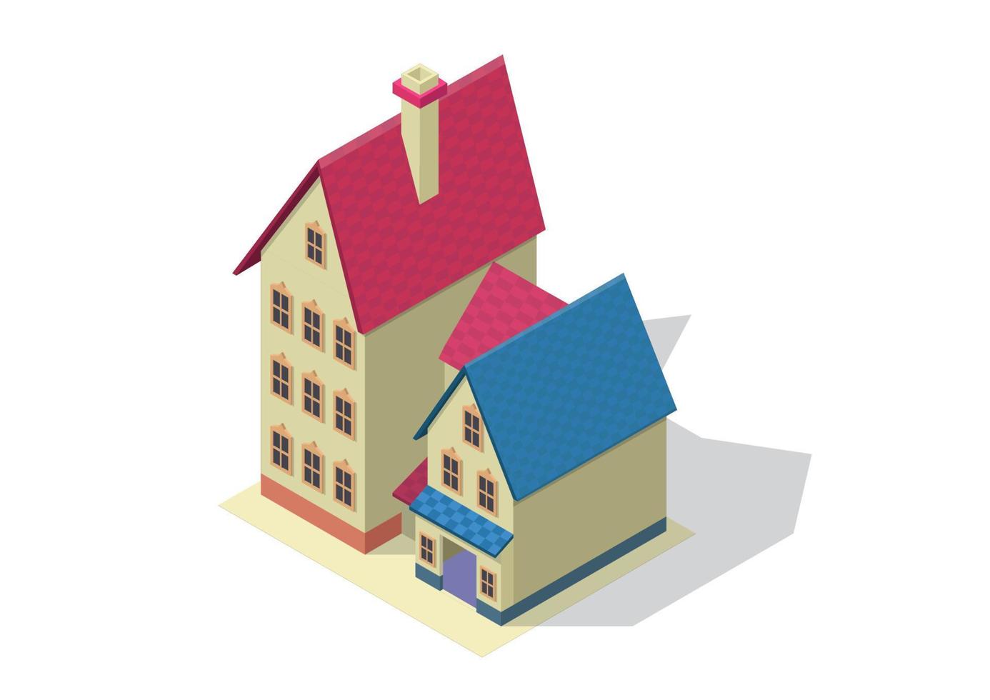 real estate or cottage house isometric vector