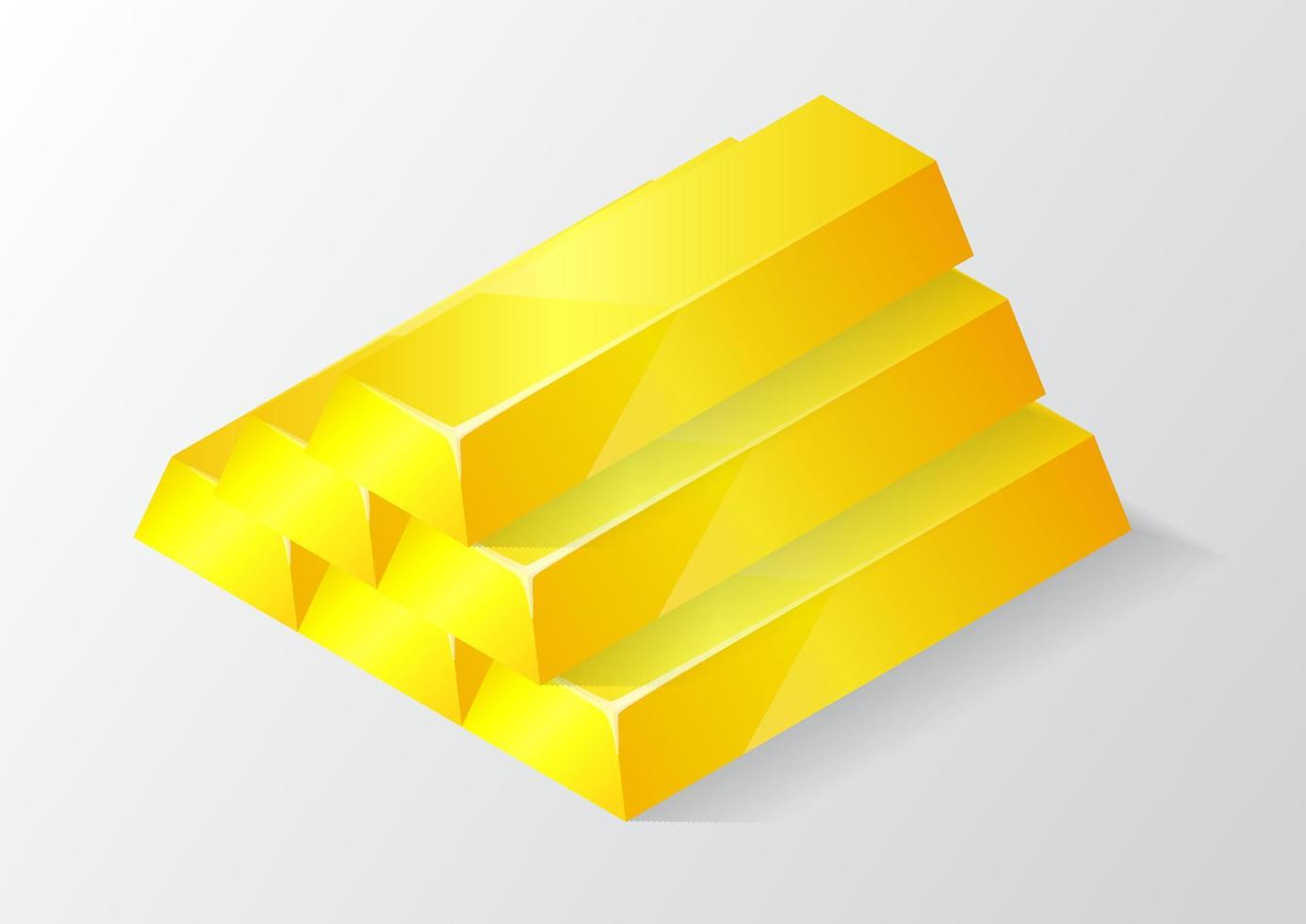 isometric stuck gold bars. vector