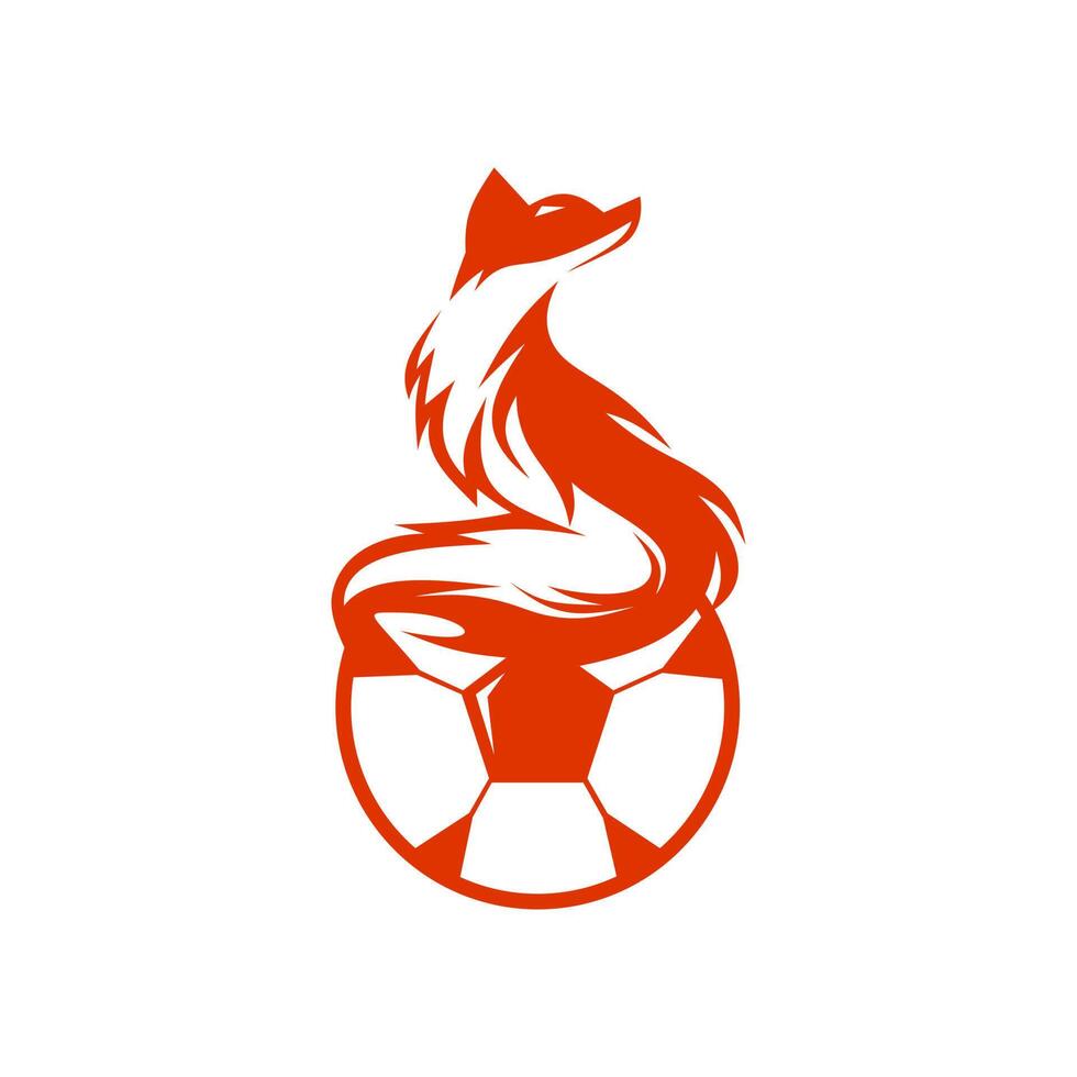 fox football. illustration combination of a fox with a soccer ball vector