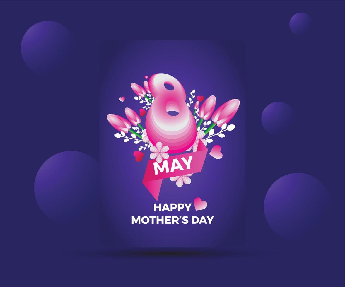 Mother's Day mockup Blue Background vector