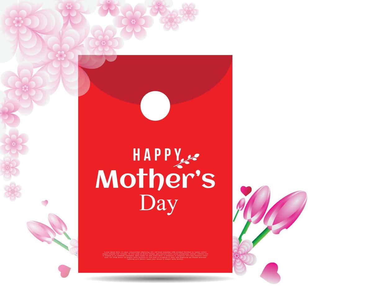 Mother's Day Red Packet mockup vector