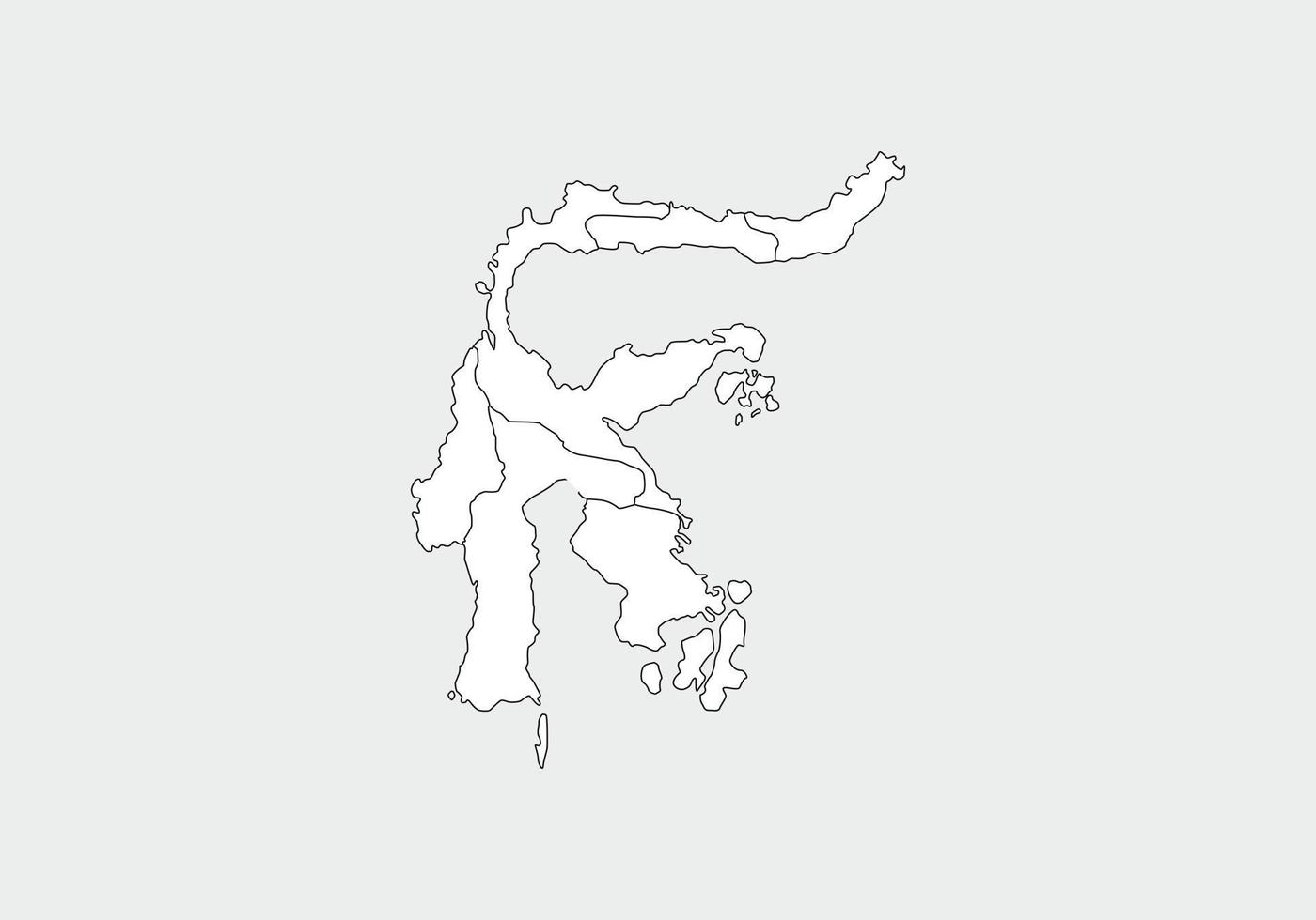 simple administrative, political and road map vector map of indonesian sulawesi island