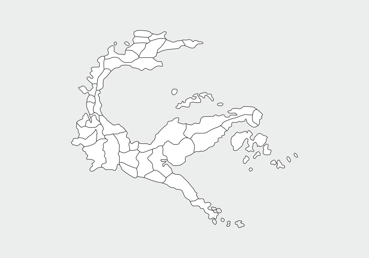 simple mapa administrativo, político y de carreteras mapa vectorial de la provincia de sulawesi central de indonesia vector