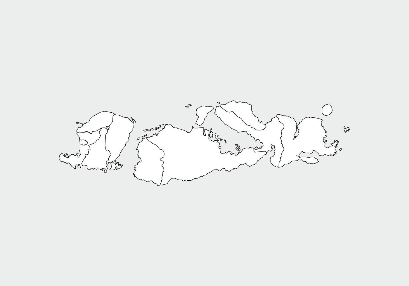 simple mapa administrativo, político y de carreteras mapa vectorial de la isla indonesia de java vector