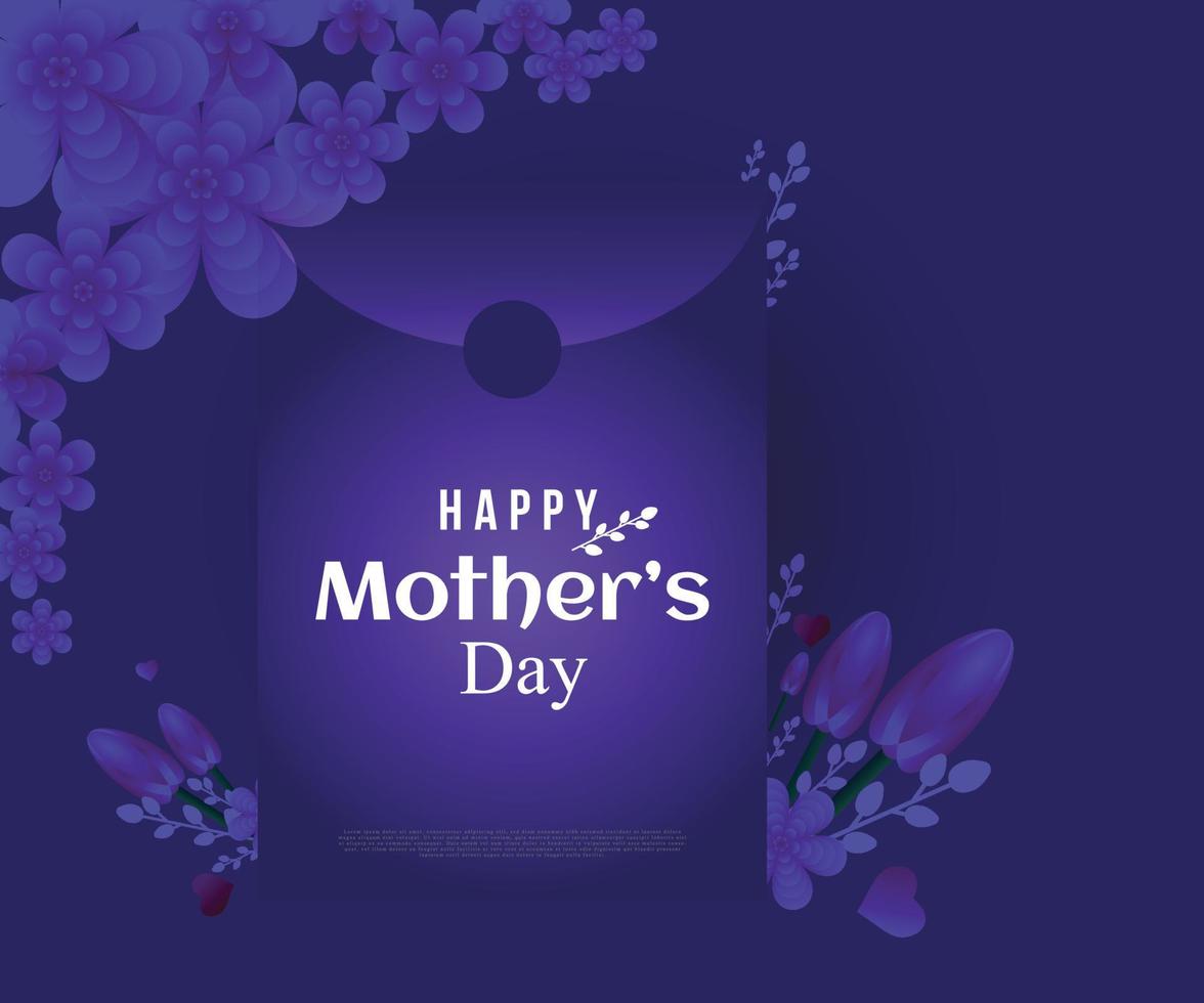 Mother's day blue card design vector