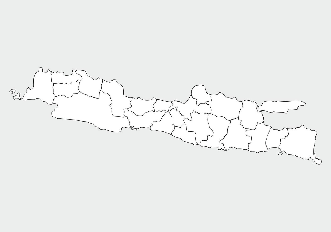 simple mapa administrativo, político y de carreteras mapa vectorial de la isla indonesia de java vector