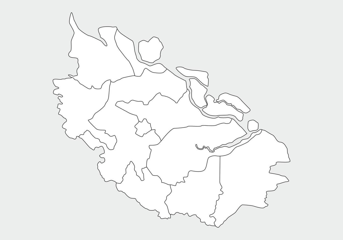 simple mapa administrativo, político y de carreteras mapa vectorial de la isla indonesia de java vector