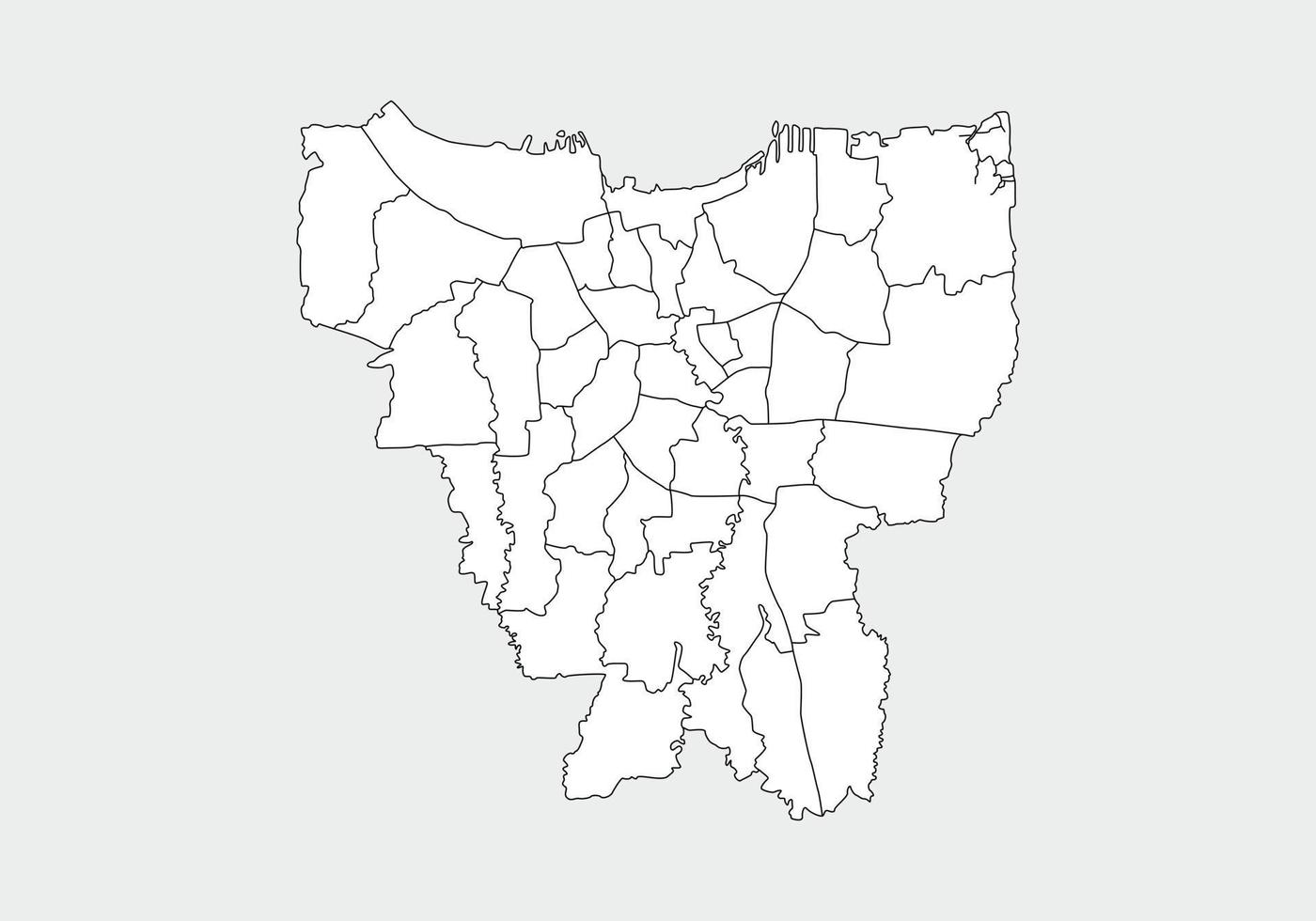 simple mapa administrativo, político y de carreteras mapa vectorial de la isla indonesia de java vector