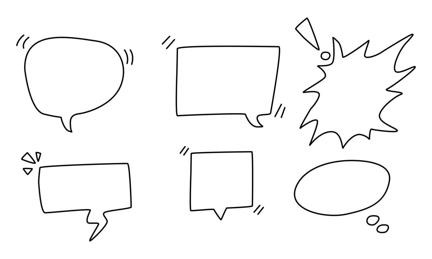 Hand drawn doodle blank speech bubbles vector