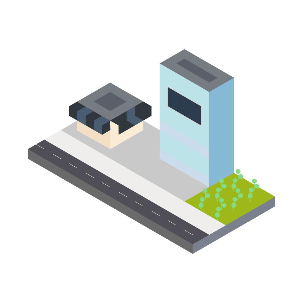 Isometric city buildings vector