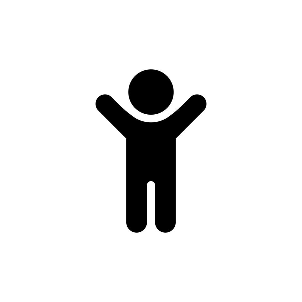 Child Hands Up Icon Isolated on White Background vector