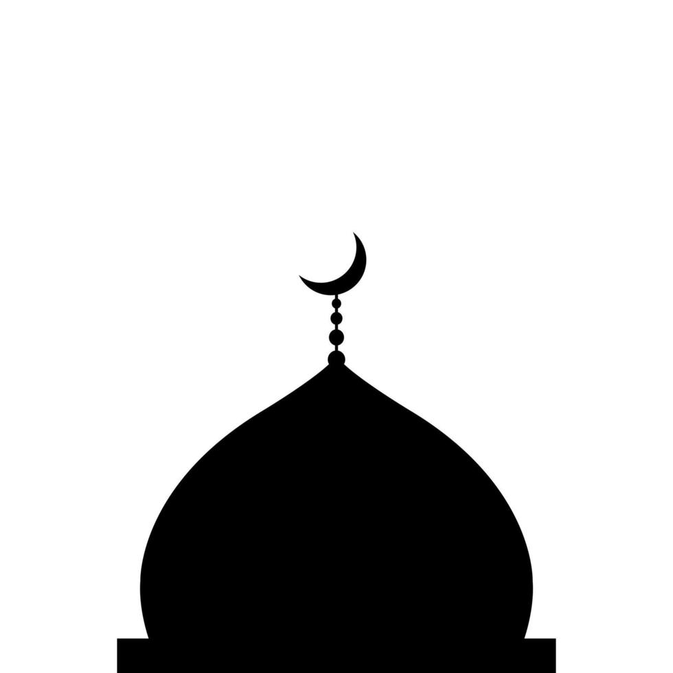 Islamic Mosque Dome Silhouette Icon Vector