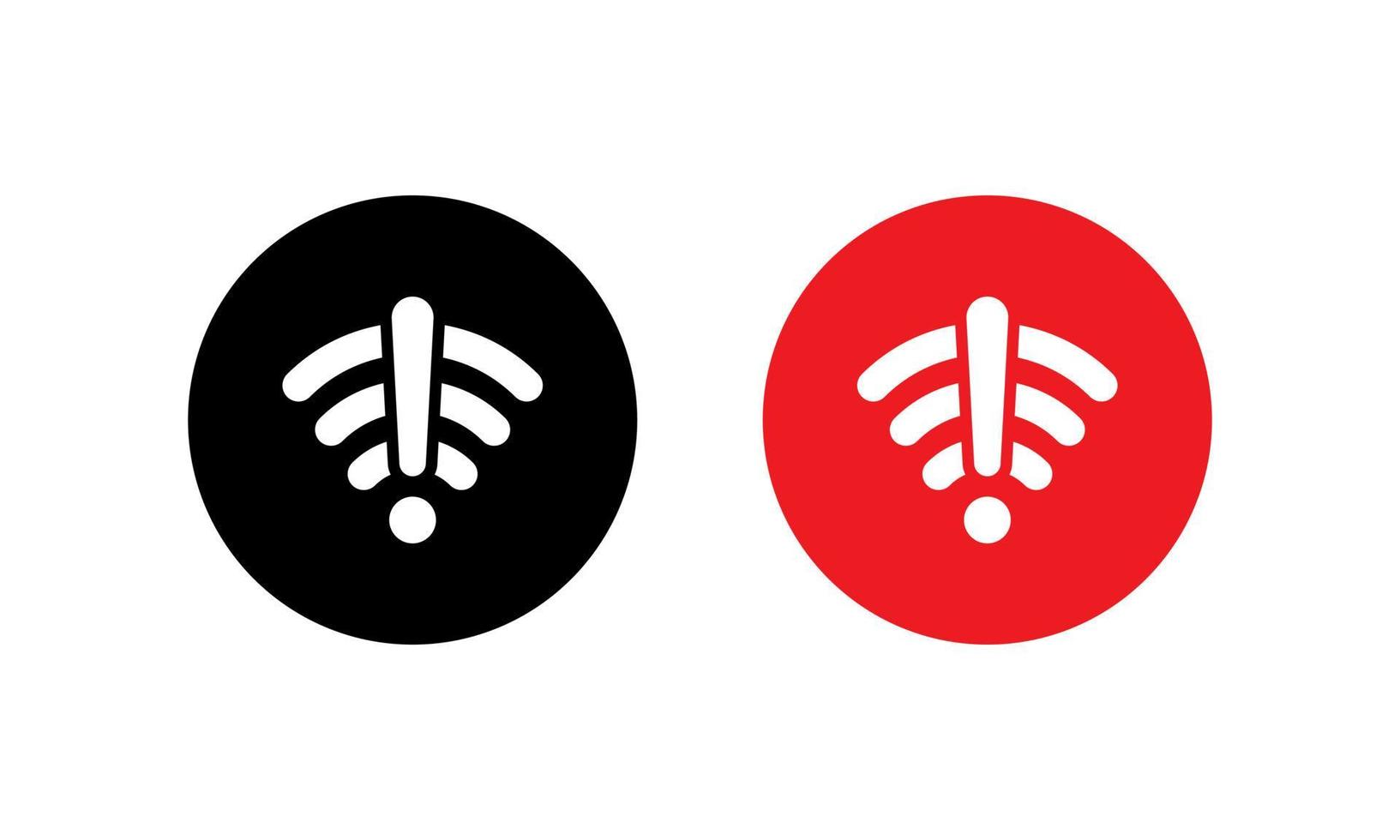 No Internet Connection, Offline Icon. Wifi Off with Exclamation Mark Symbol Vector