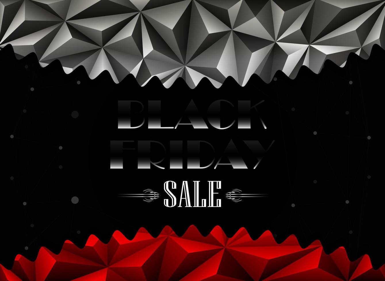Black Friday sale polygonal background vector