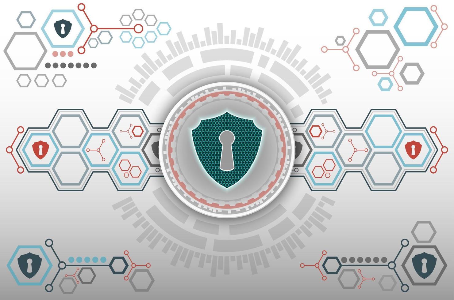 Abstract technology background with green abstract shield vector