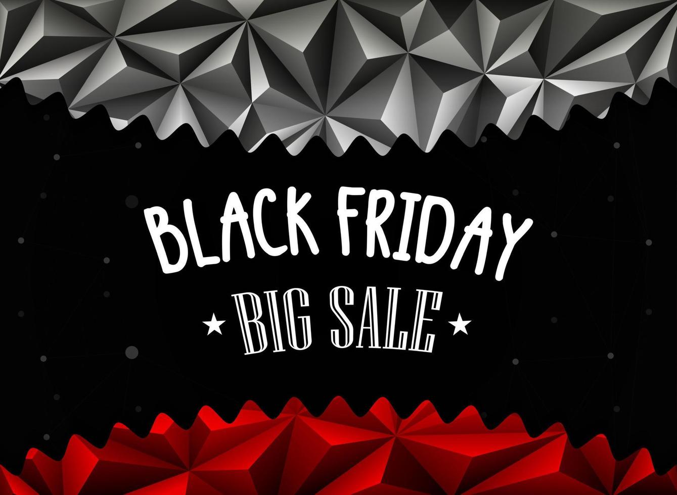 Vector illustration of Black Friday sale polygonal background