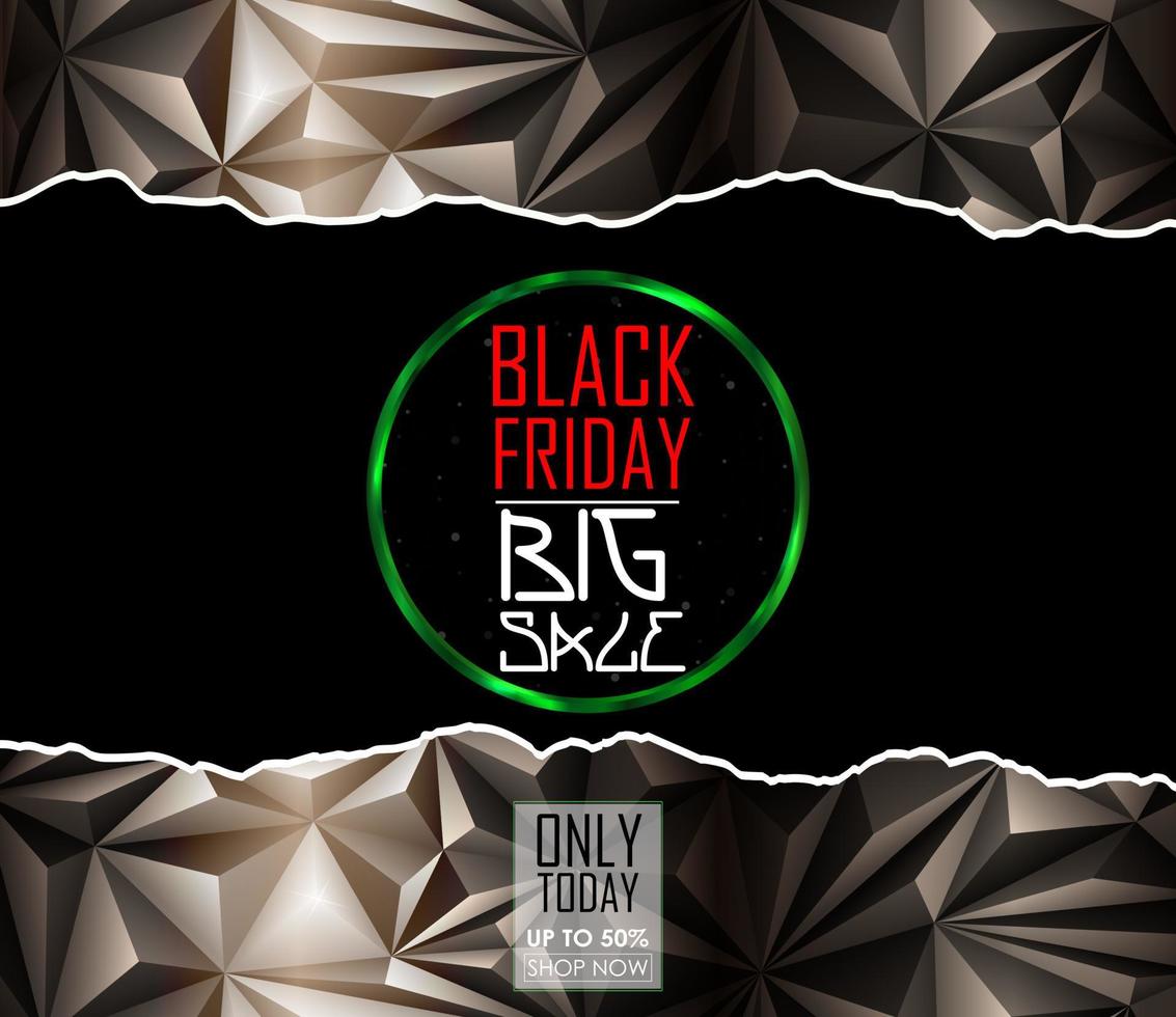 Black Friday sale polygonal background vector
